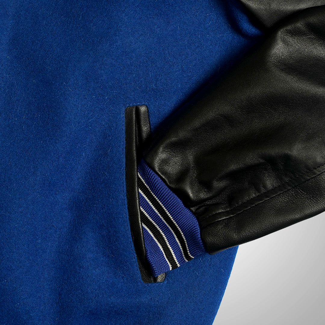 HeritageFlex Varsity Jacket - Deep Ocean Blue