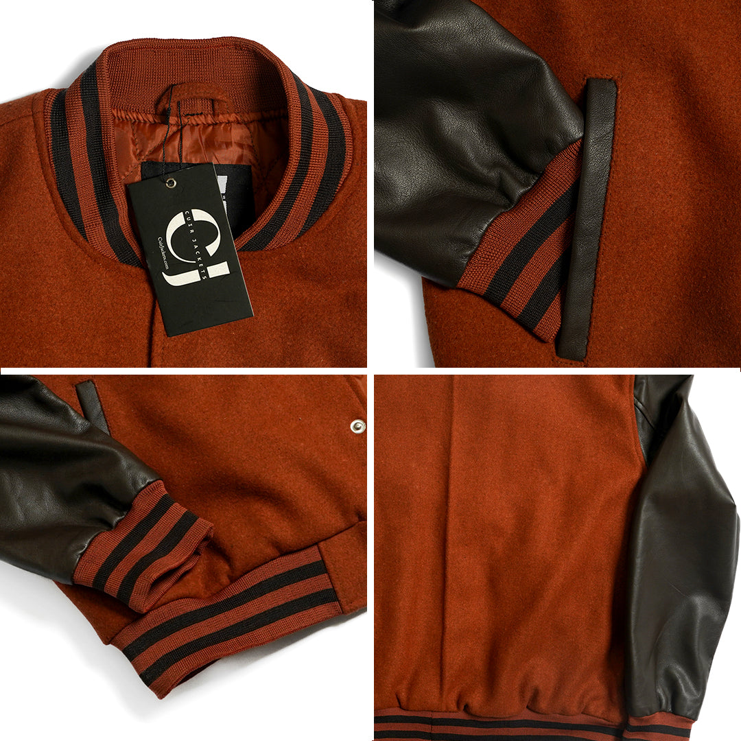HeritageFlex Varsity Jacket - Burnt Brick Red