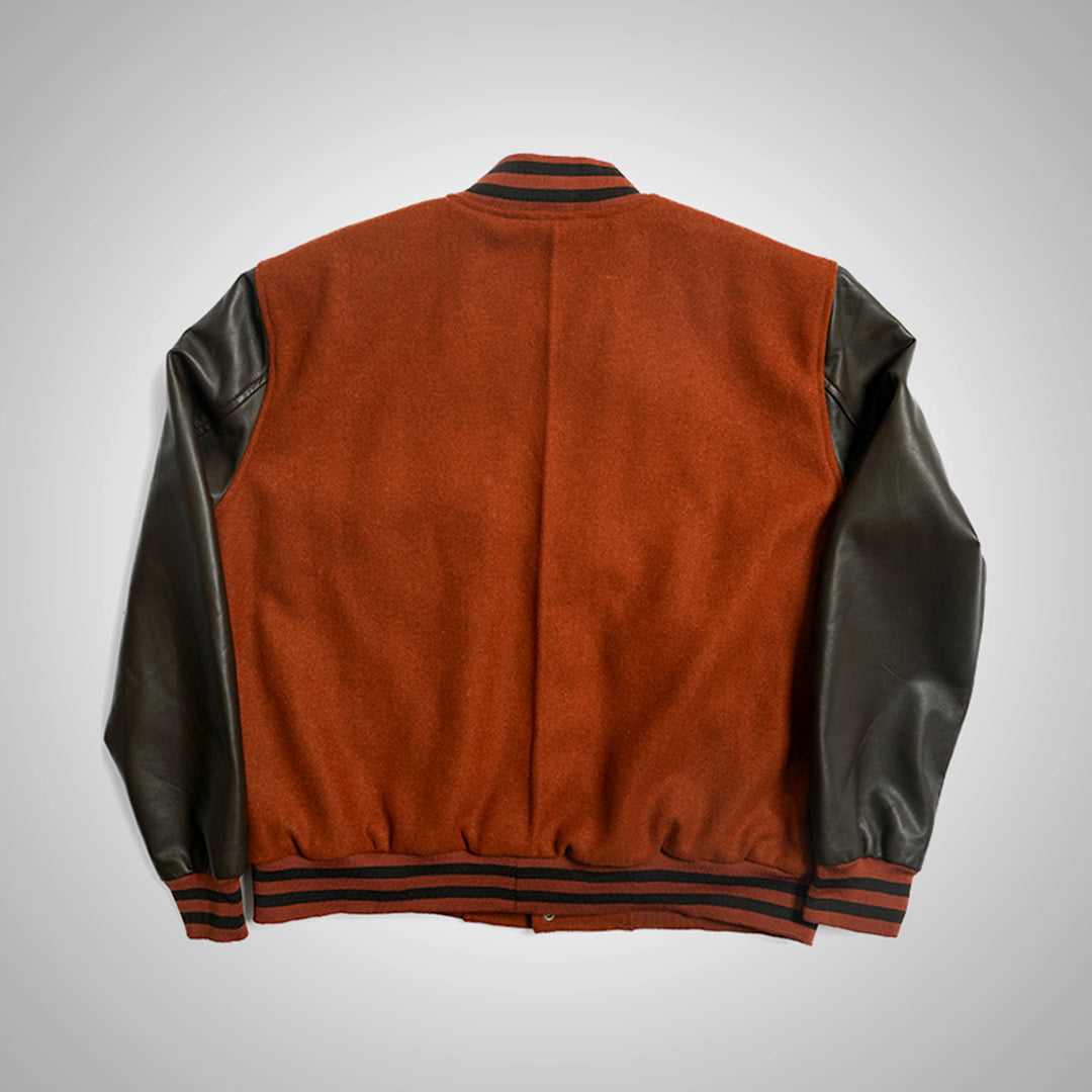 HeritageFlex Varsity Jacket - Burnt Brick Red