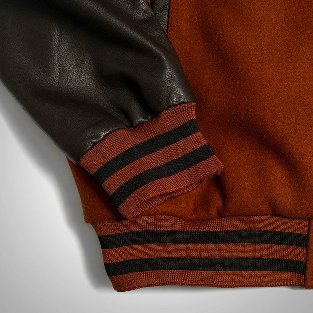 HeritageFlex Varsity Jacket - Burnt Brick Red