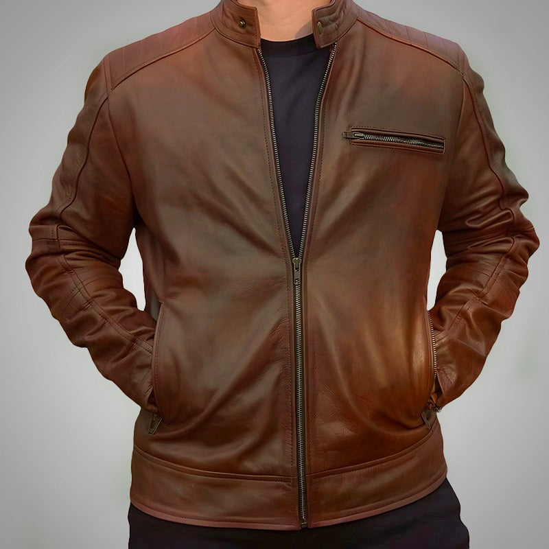 Dean Biker Jacket - Clay Mahogany