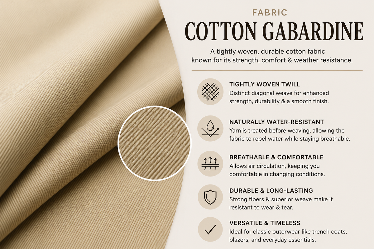 Cotton Gabardine Trench Coat: What the Fabric Is, How It Works, and How It Compares to Leather