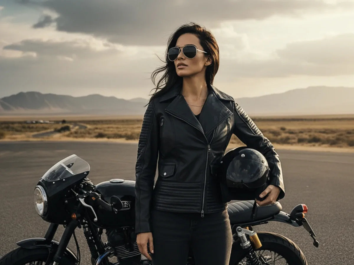 women biker jacket
