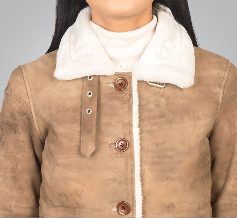 Shearling Brown Fur Leather Coat by Cuir Jackets USA