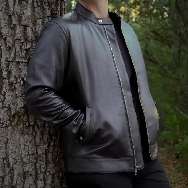 IronSoul Lambskin Biker Jacket - Black