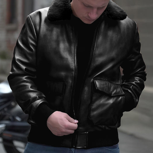 Fur Flight Jacket Black