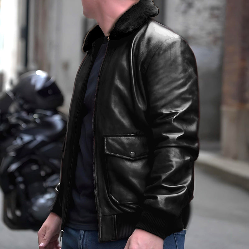 Fur Flight Jacket Black