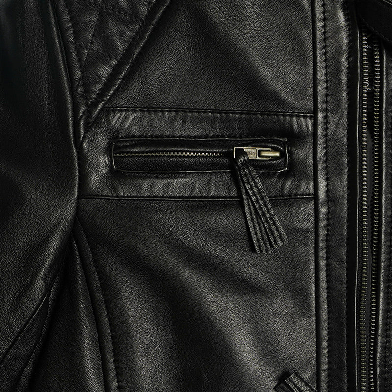 Black Racer Jacket - Quilted