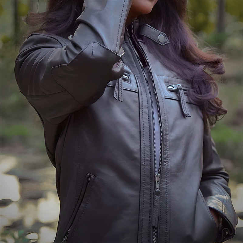 Black Racer Jacket - Quilted
