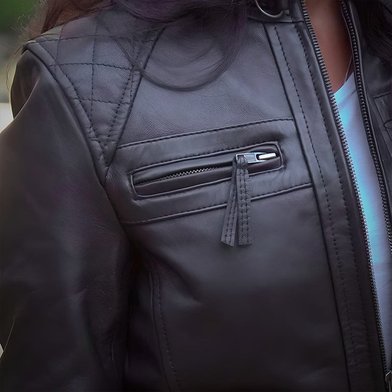 Black Racer Jacket - Quilted