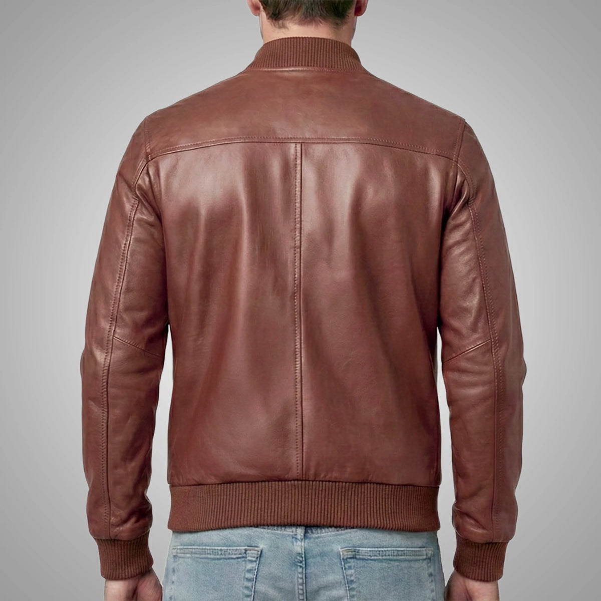 Genuine Leather Suede Bomber Jacket | Light Brown