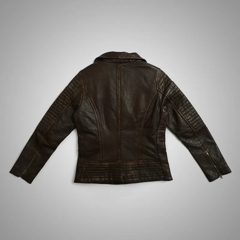 IronMark Classic – Premium Lambskin Biker Jacket - Ashen Brown