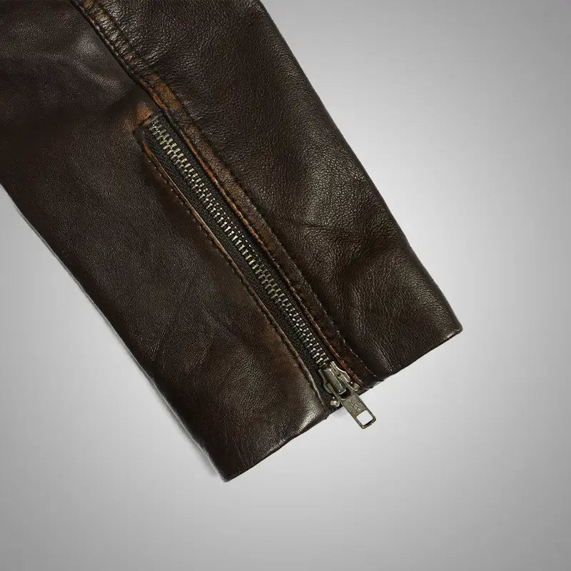 IronMark Classic – Premium Lambskin Biker Jacket - Ashen Brown