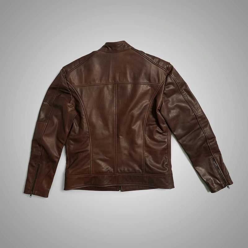 Dean Biker Jacket - Mahogany Brown