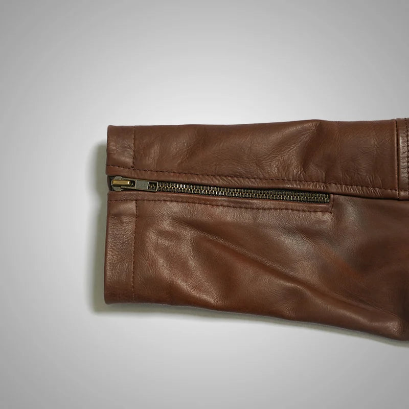 Dean Biker Jacket - Mahogany Brown