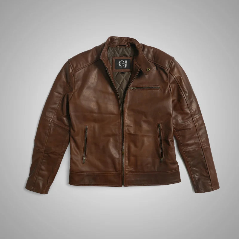 Dean Biker Jacket - Mahogany Brown
