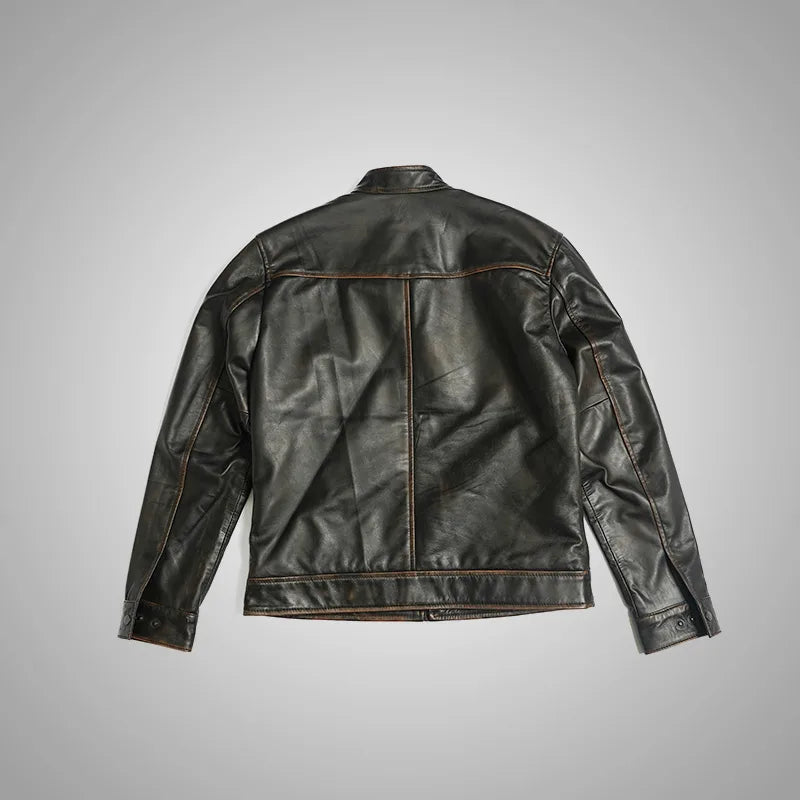 Urban Drift Lambskin Roadster Jacket - Dark Mahogany