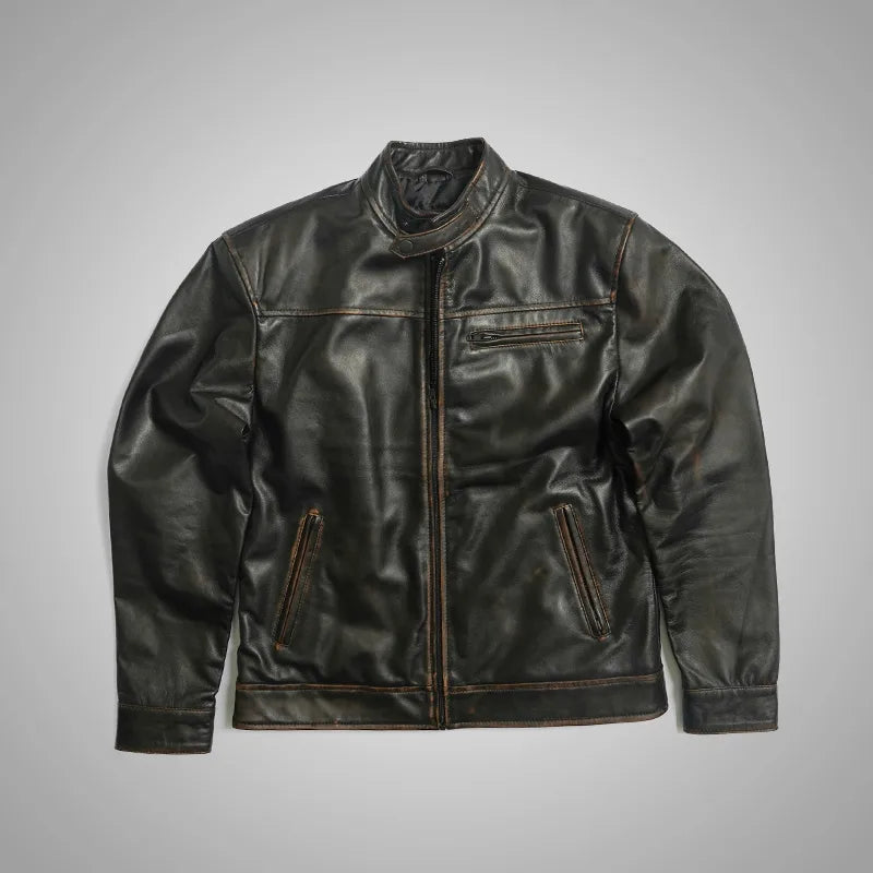 Urban Drift Lambskin Roadster Jacket - Dark Mahogany