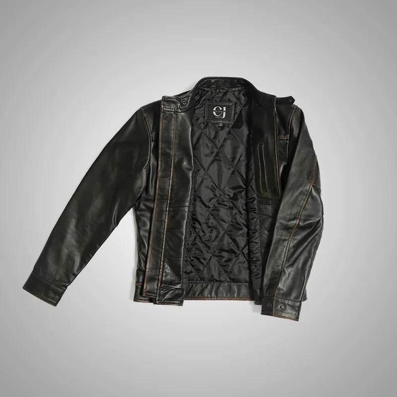 Urban Drift Lambskin Roadster Jacket - Dark Mahogany
