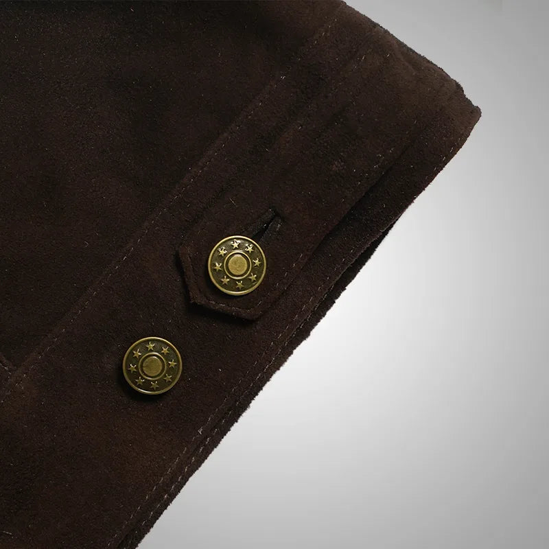 Heritage Ridge – Goat Suede Trucker Jacket - Brown