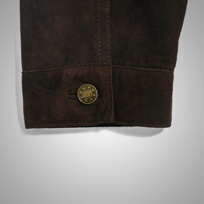 Heritage Ridge – Goat Suede Trucker Jacket - Brown