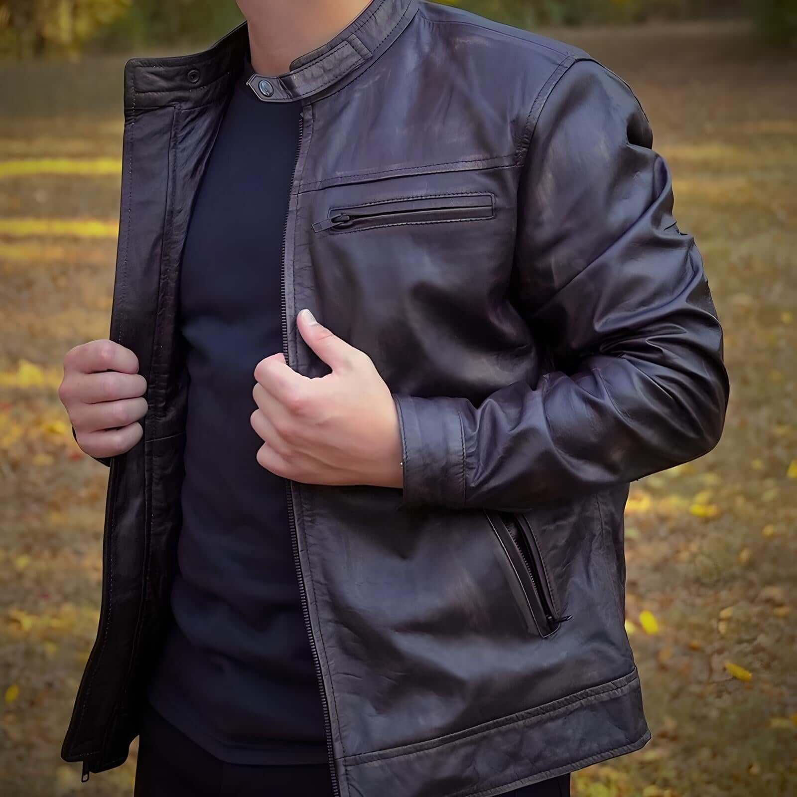 Brown Roadster Jacket by Cuir Jackets USA