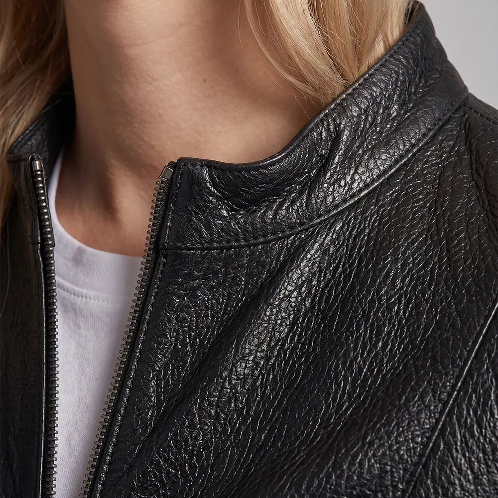 Women Reversible Lambskin Black Leather Jacket | Smooth Nappa Finish