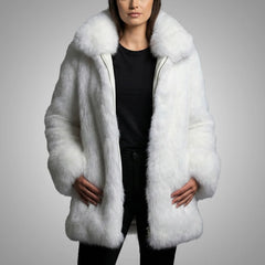 Thick Fur Coat - High-Density Insulation | White