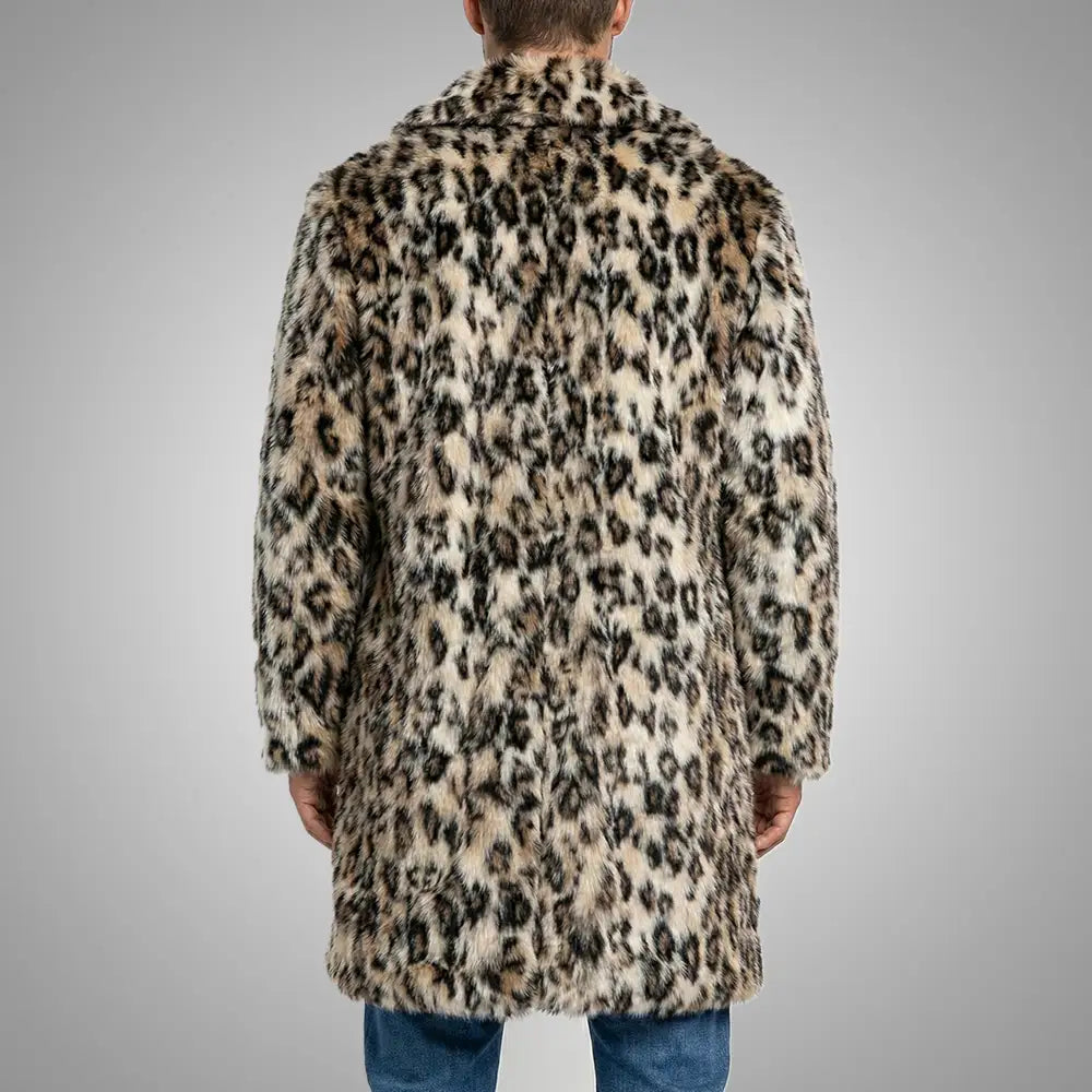 Leopard Faux Fur Long Length Coat