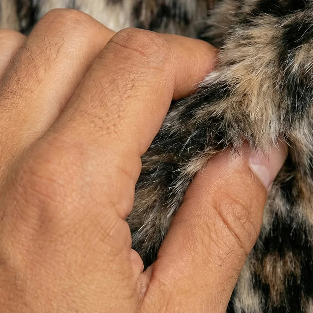 Leopard Faux Fur Long Length Coat