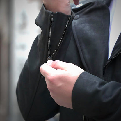 Black Racer Jacket - Matte Finish by Cuir Jackets USA