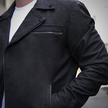 Black Racer Jacket - Matte Finish by Cuir Jackets USA