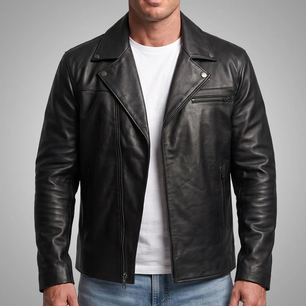 Racer Black Leather Jacket | Premium Lambskin Ignite™ Edition