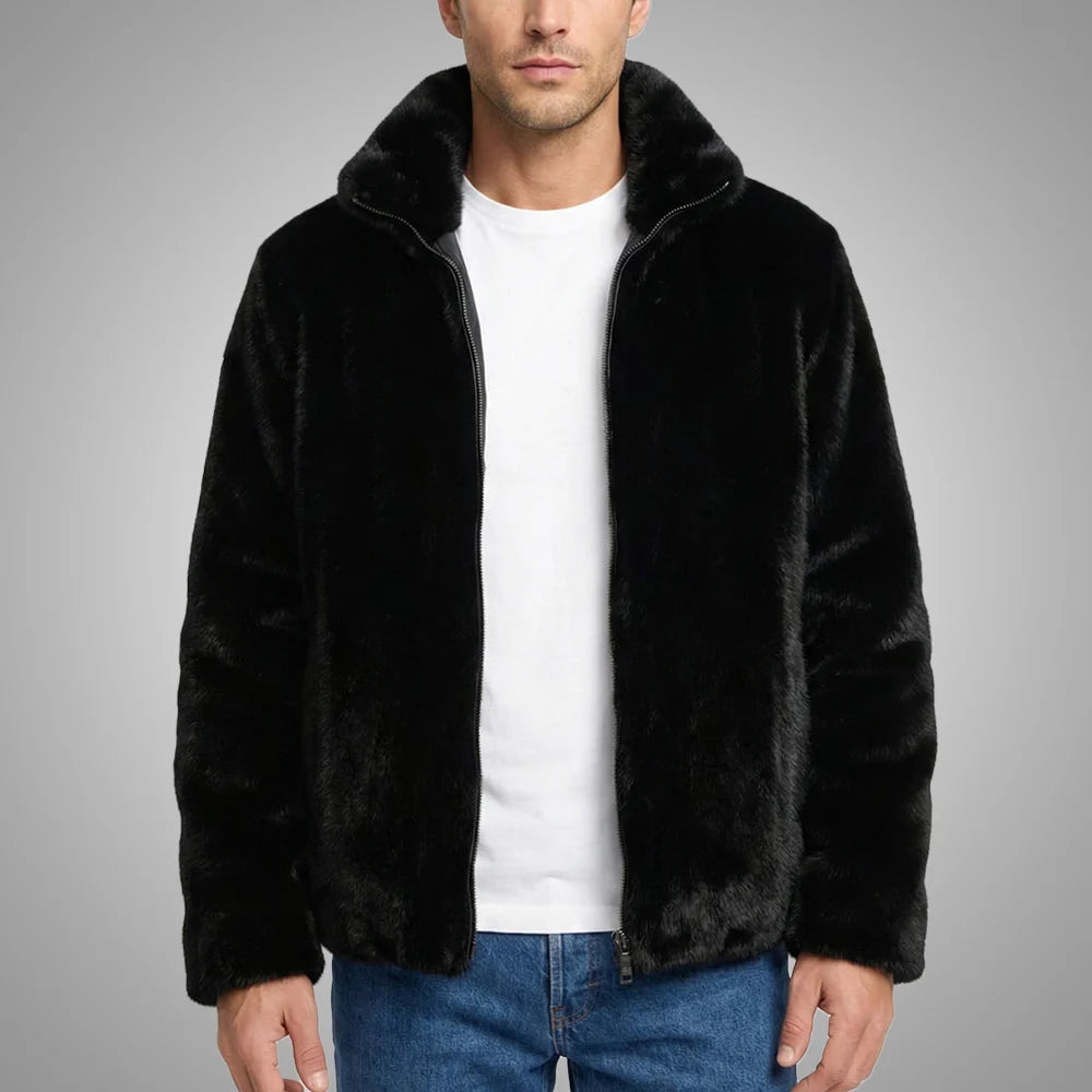 Reversible Mink Fur Fleece Jacket