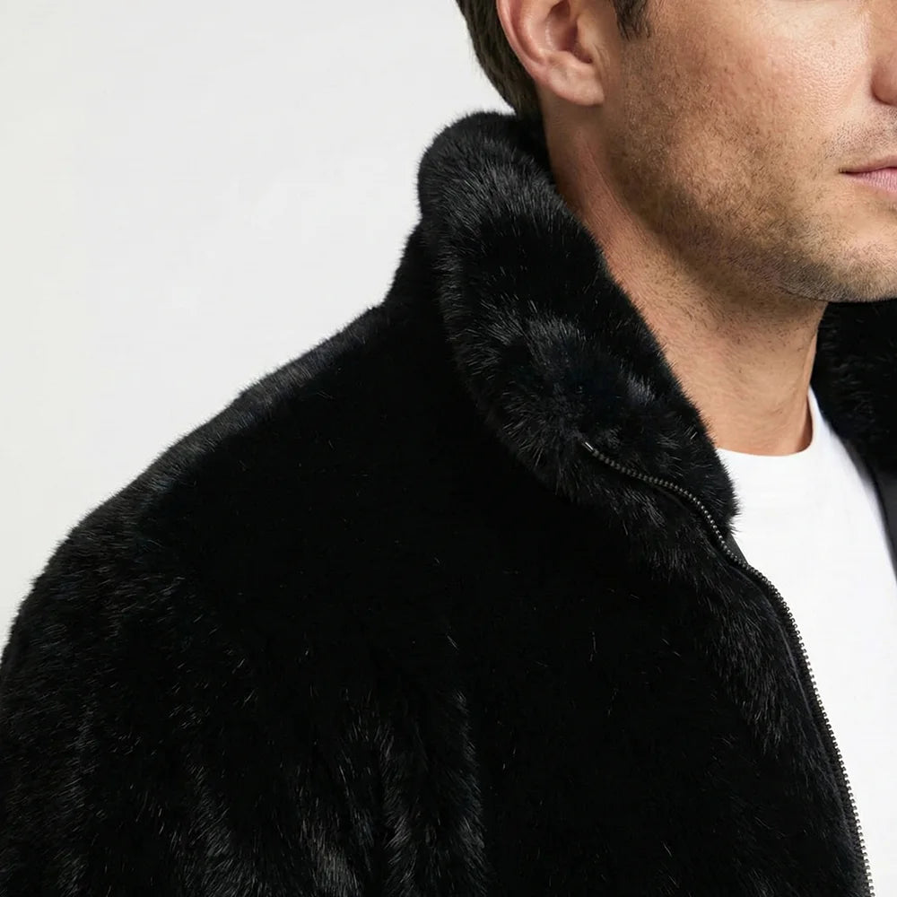 Reversible Mink Fur Fleece Jacket