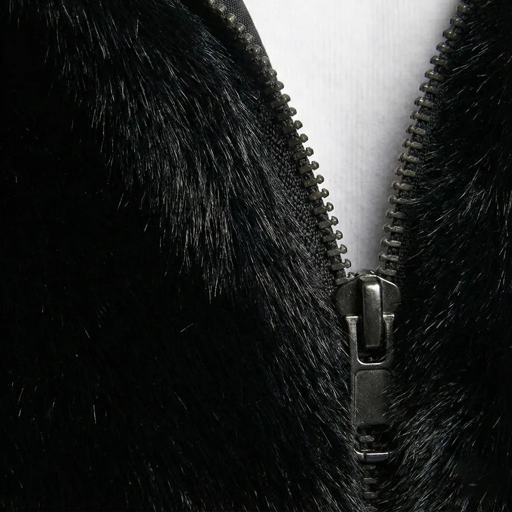 Reversible Mink Fur Fleece Jacket