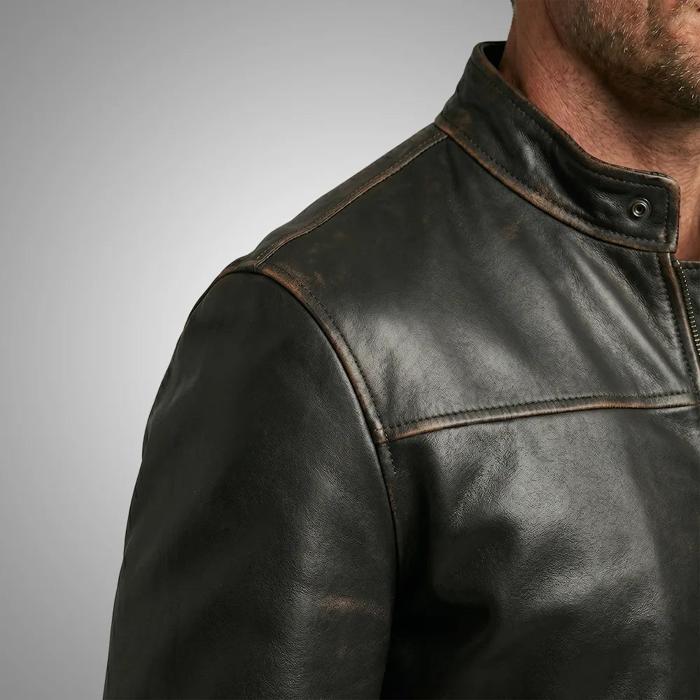 Roadster Dark Mahogany Leather Jacket | Premium Lambskin Edition