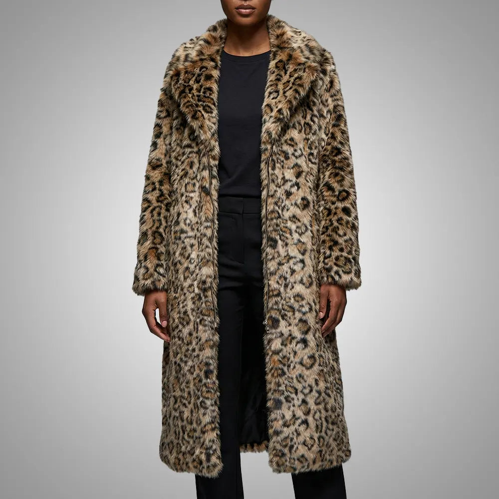 Roman Brown Premium Faux Fur Coat