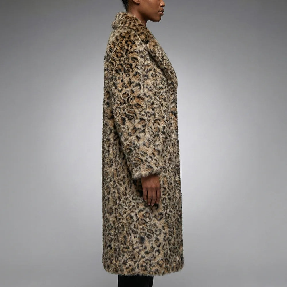 Roman Brown Faux Fur Coat