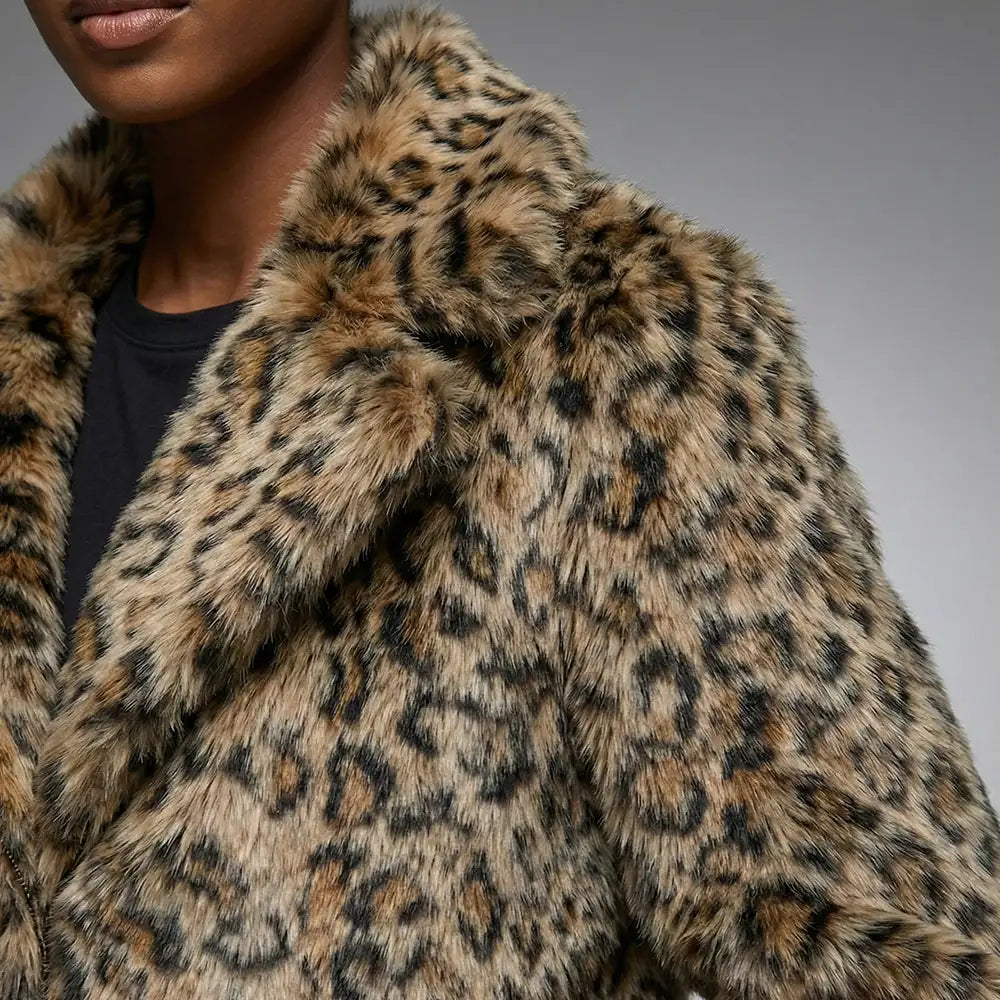 Roman Brown Faux Fur Coat