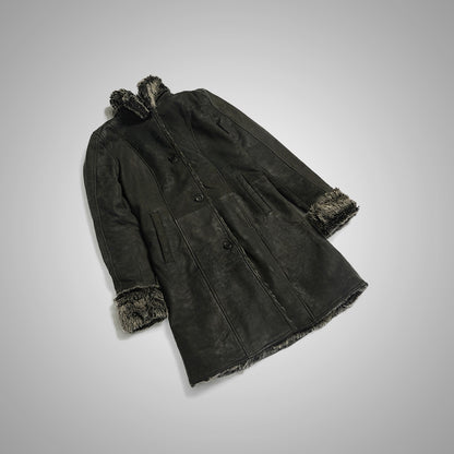 Shearling Fur Leather Coat by Cuir Jackets
