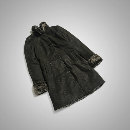 Shearling Fur Leather Coat