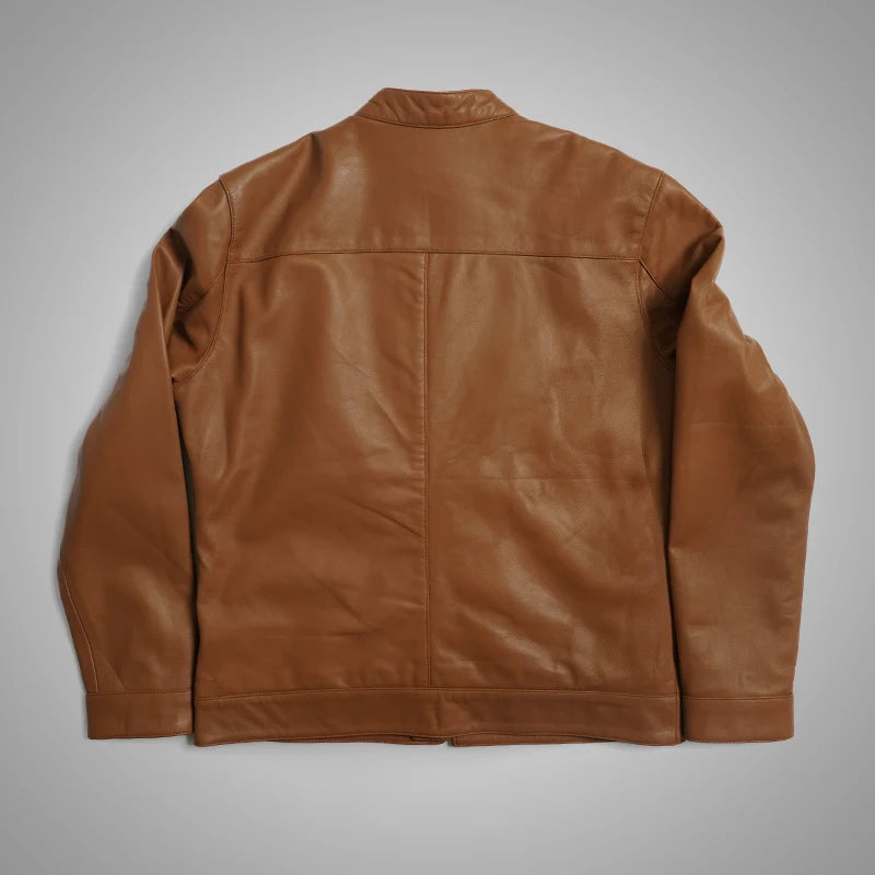 IronSoul Lambskin Biker Jacket - Tan