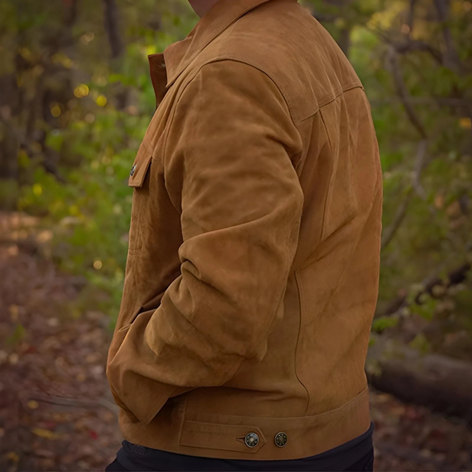 Heritage Ridge – Goat Suede Trucker Jacket