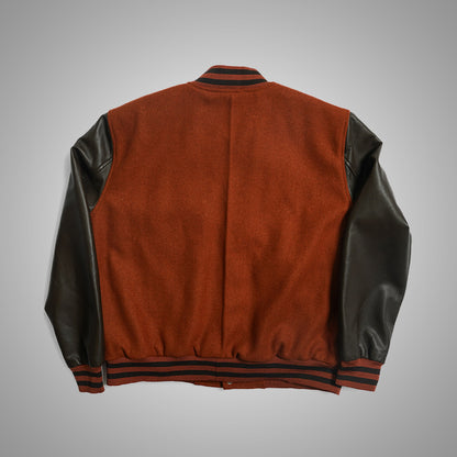 Varsity Jacket With Leather Sleeves