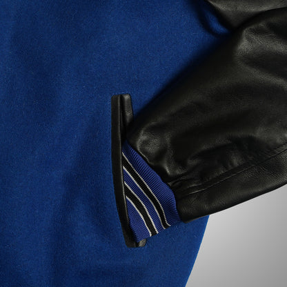 Varsity Jacket With Leather Sleeves