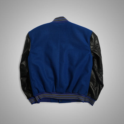 Varsity Jacket With Leather Sleeves