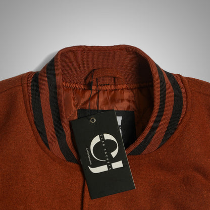 Varsity Jacket With Leather Sleeves