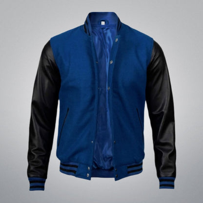Varsity Jacket With Leather Sleeves