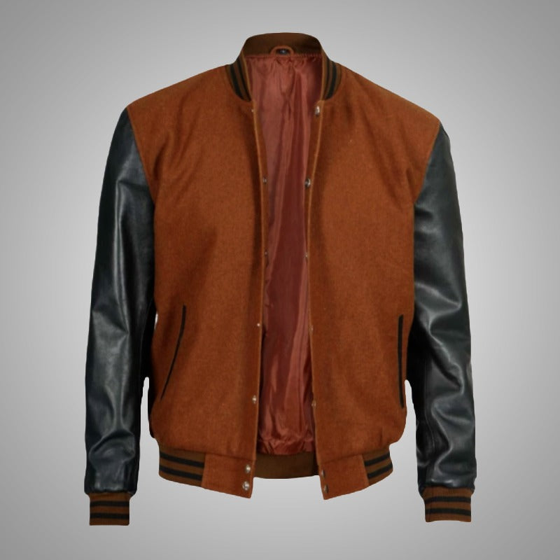 HeritageFlex Varsity Jacket - Brown